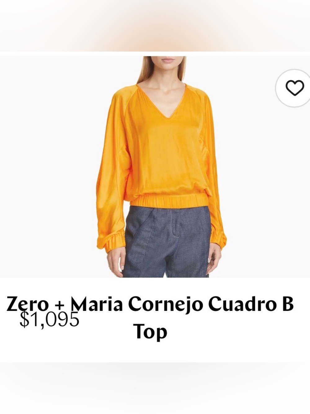 Zero + Maria Cornejo Cuadro B Top in rich yellow-to-orange tones